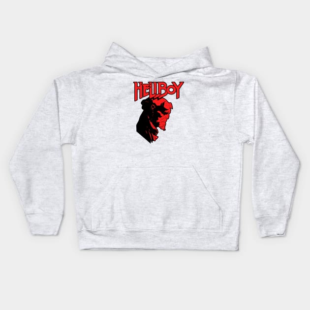 Hellboy Profile (Alt Print) Kids Hoodie by Nerdology